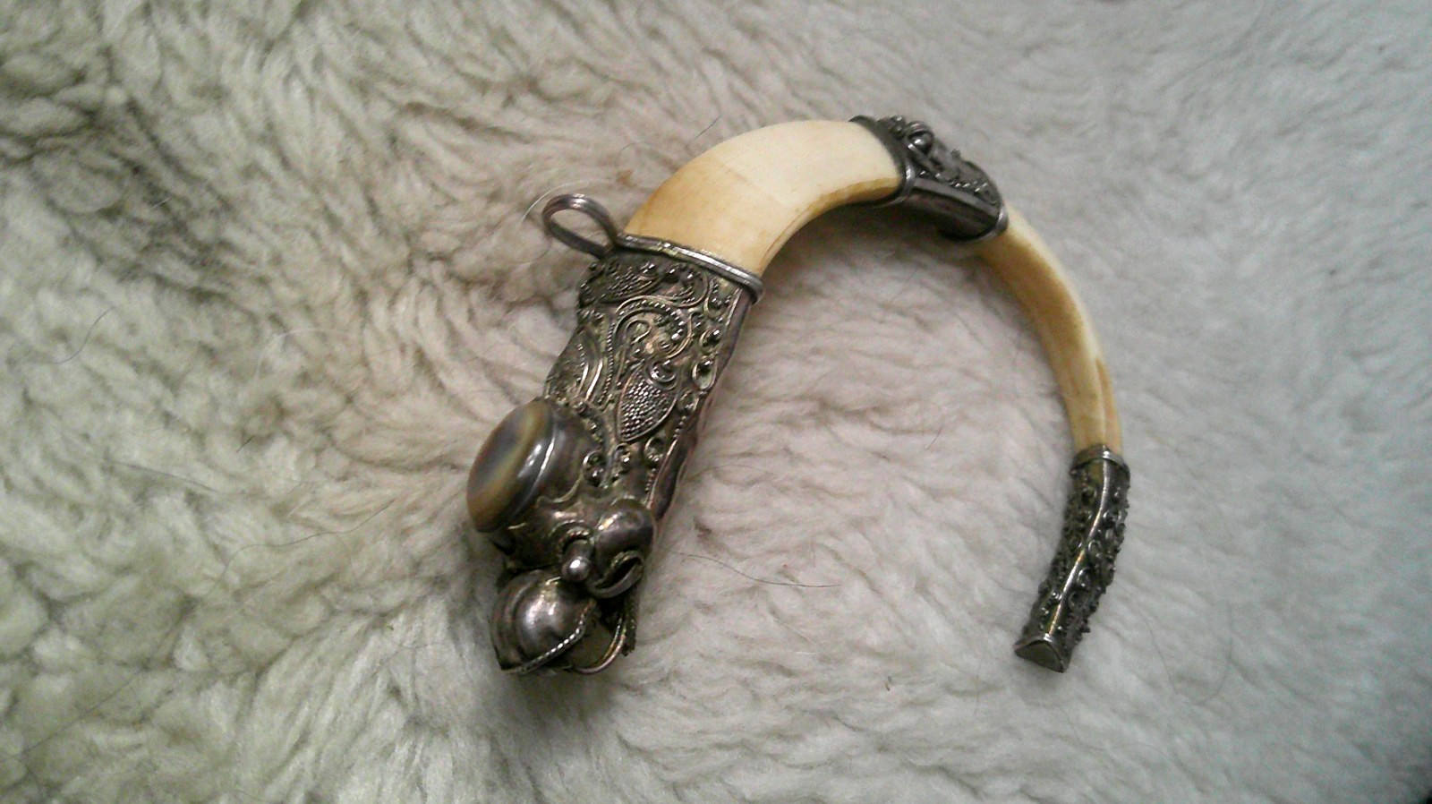 PAPUA NEW GUINEA Lot Two Necklaces SKULL Boar Tusks