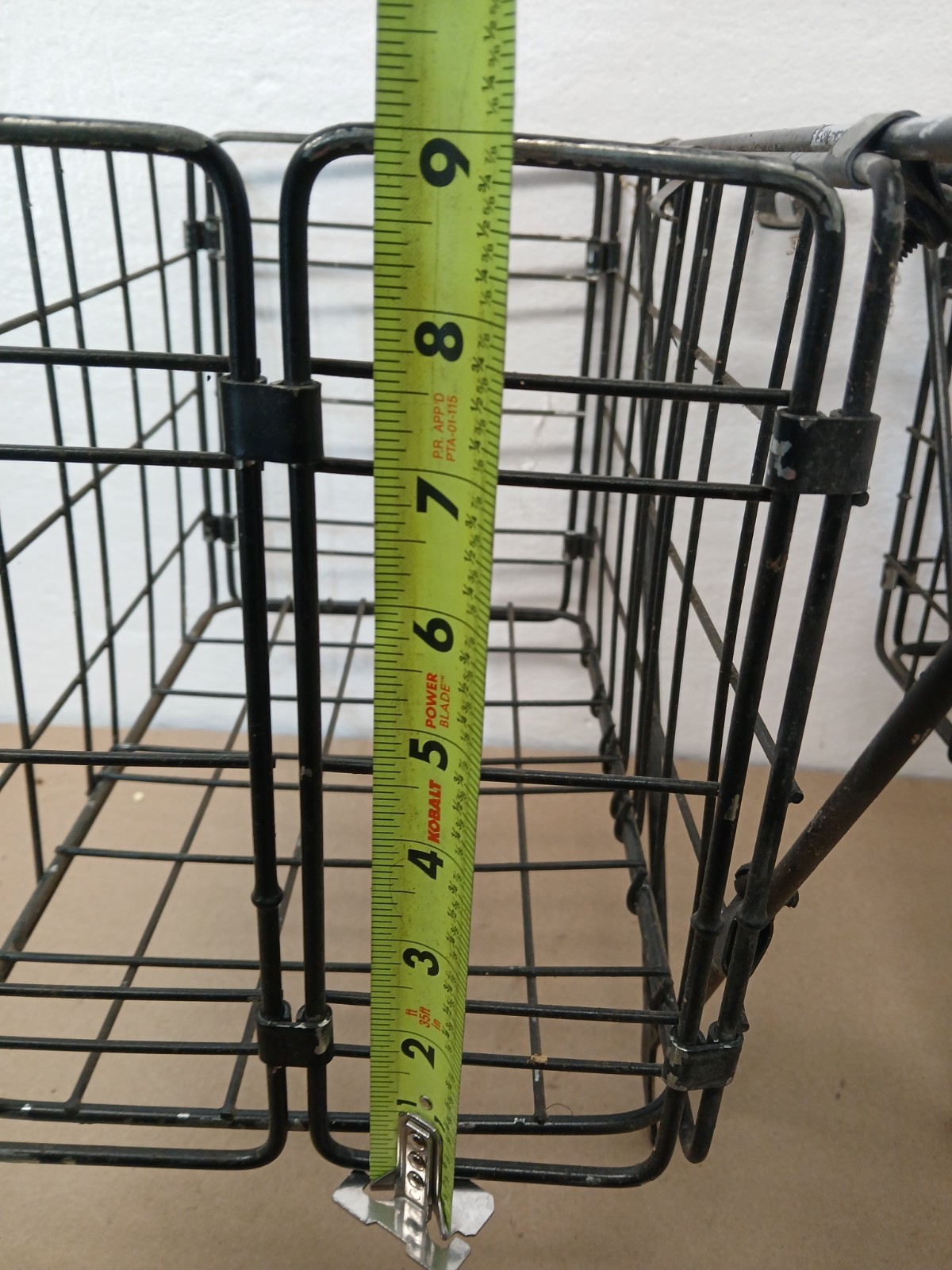 Vintage Folding Bicycle Rear Wire Pannier Cargo Basket Rack Black Metal