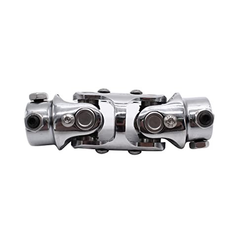 1 PC Chrome Double Universal Steering 3/4" DD X 3/4" DD Double U-Joint Shaft