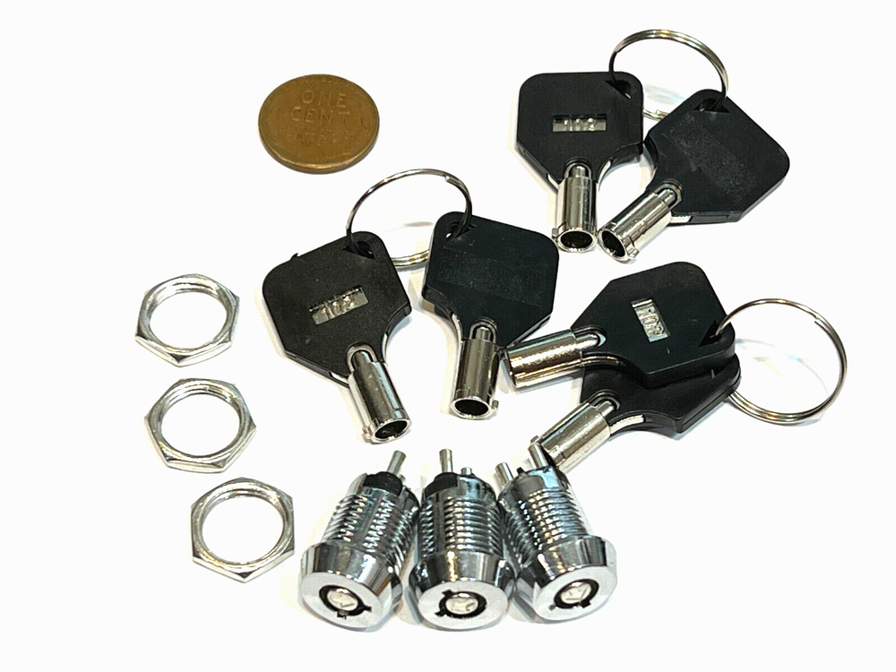 3 Sets Universal Ignition Starter Switch Barrel With 2 Keys For Car Tractor C33