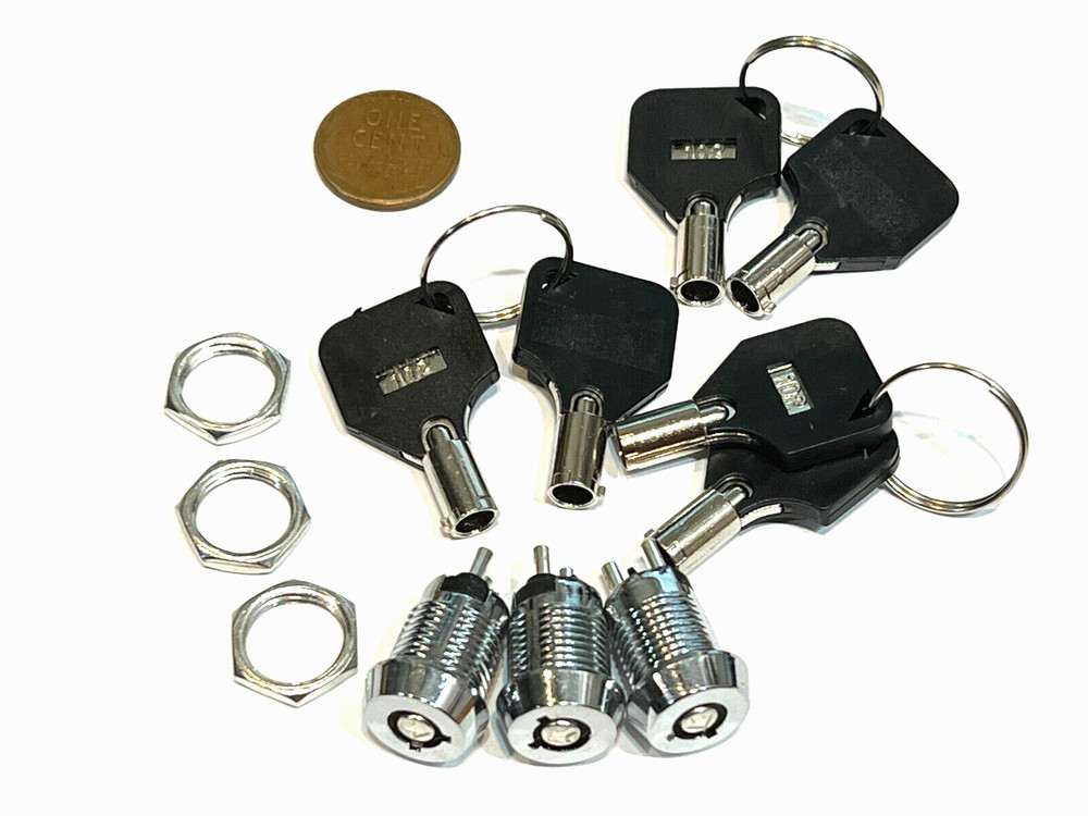 3 Sets Universal Ignition Starter Switch Barrel With 2 Keys For Car Tractor