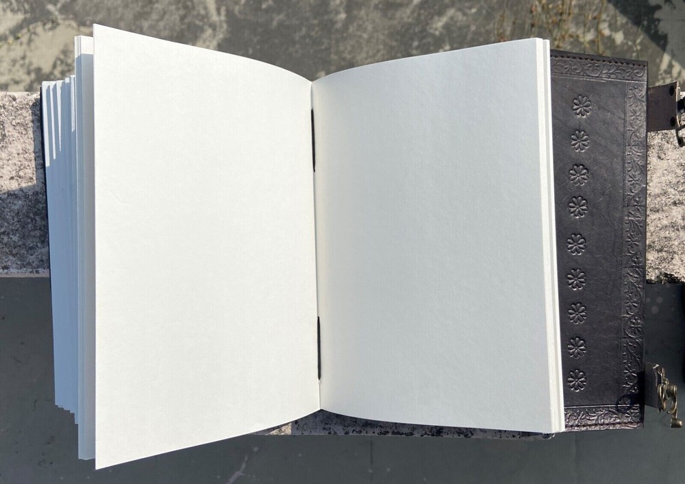 Extra Large 620 Page Embossed Seven Stone Leather Journal Unlined