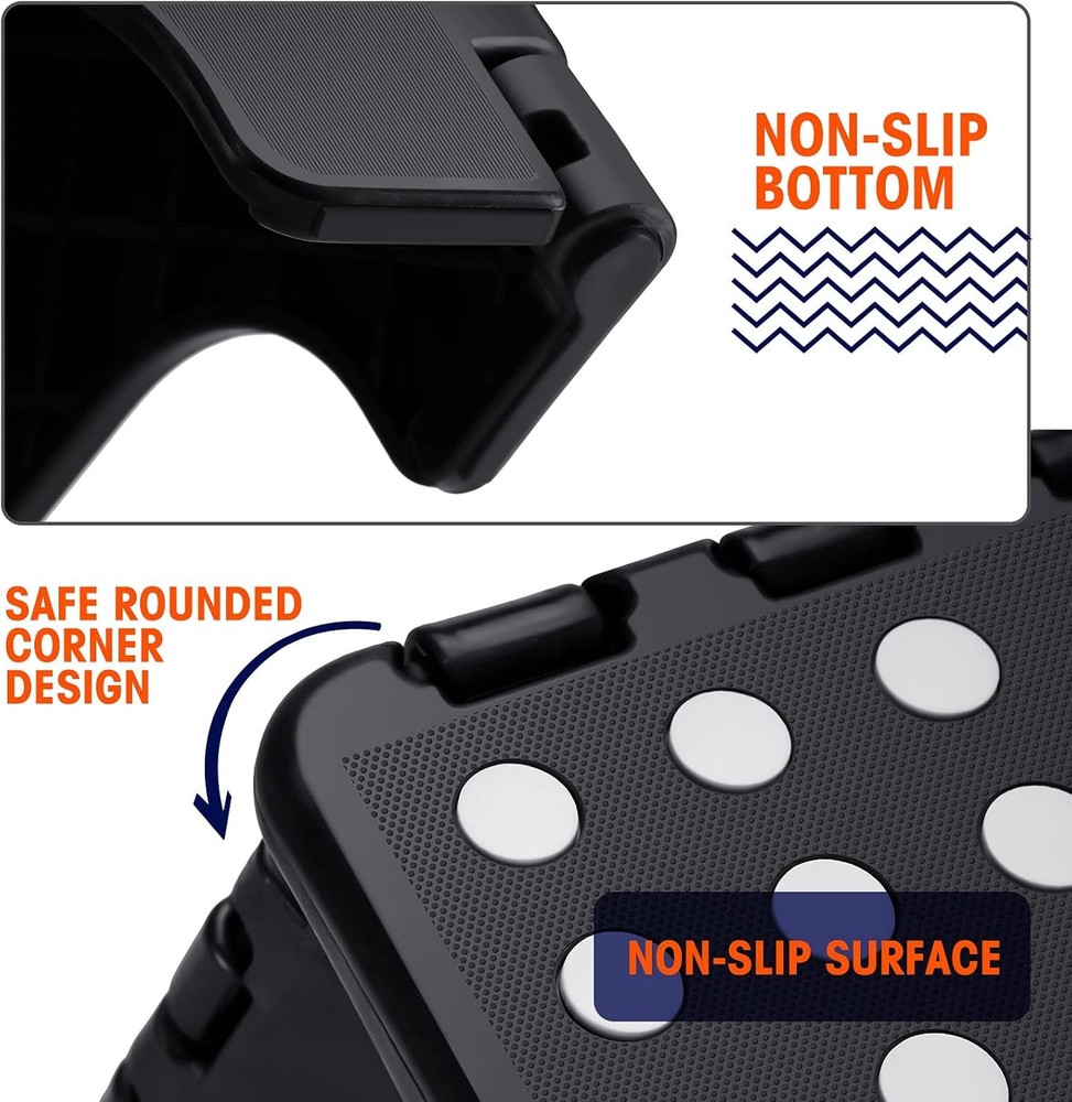 Folding Step Stool with Handle, Non-Slip Plastic Foldable Stool for Adults and
