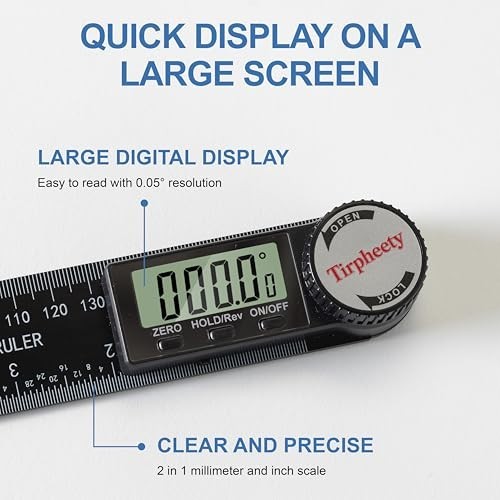 Third Generation Protractor Angle Finder, Digital Angle Ruler with 7Inch/200Mm,