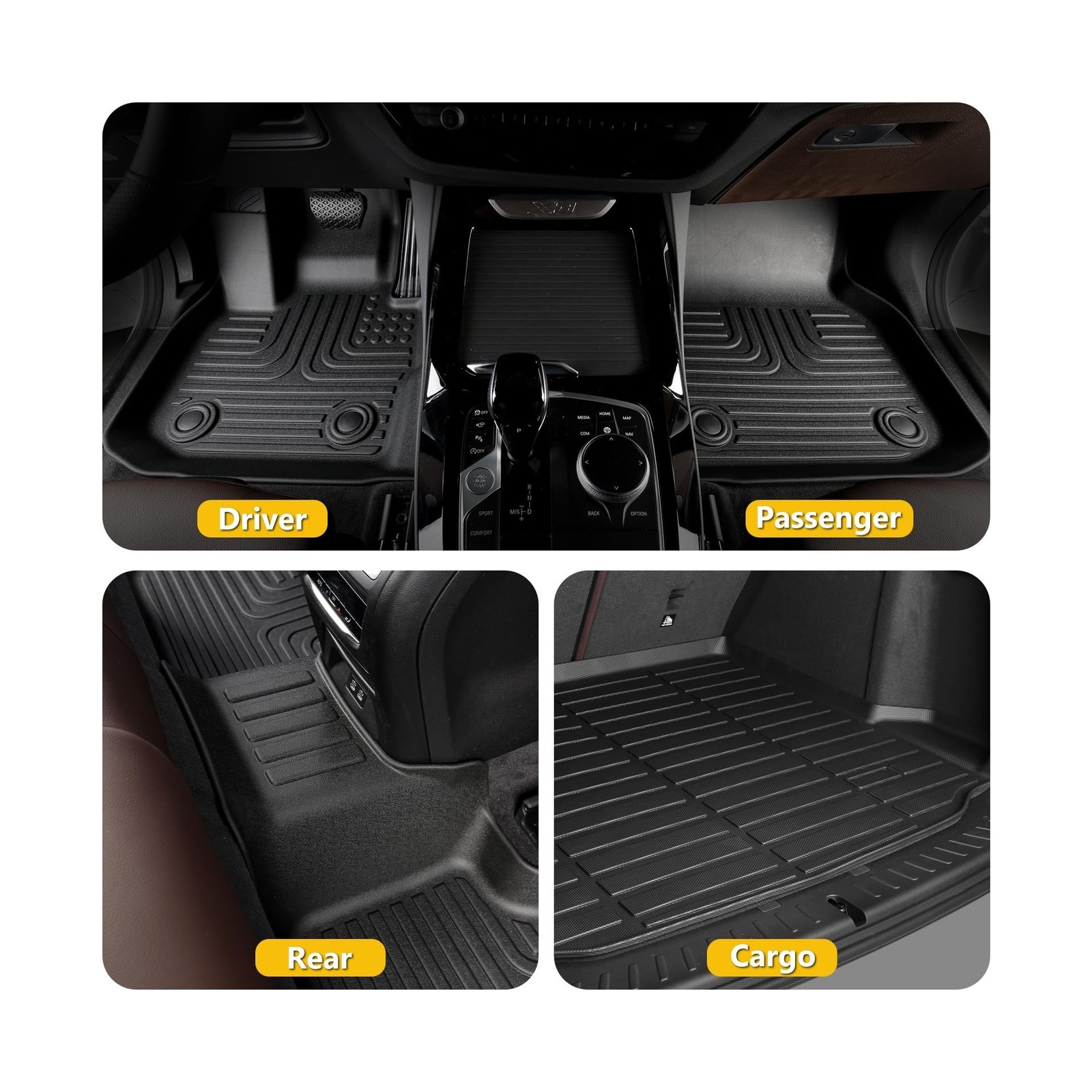 Floor Mats & Cargo Liner for Hyundai Santa FE 2021-2023(Not for Hybrid), All ...