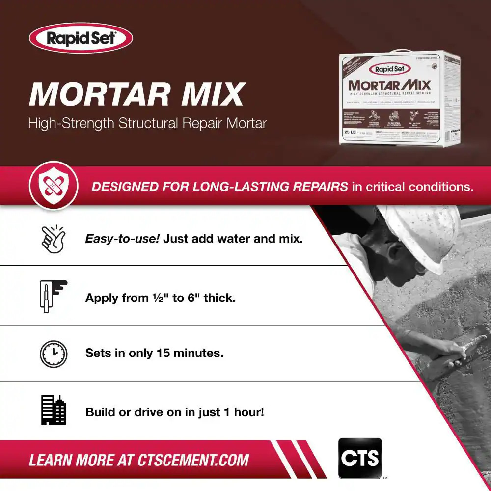 25 Lbs. High-Performance, Fast-Setting Mortar Mix