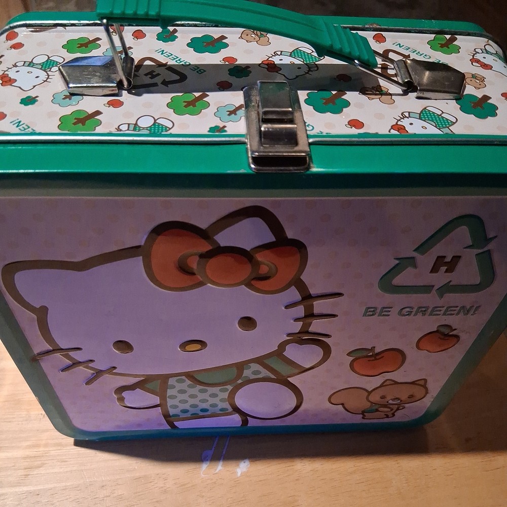 Hello Kitty Be Green Tin Green Lunch Box 2010