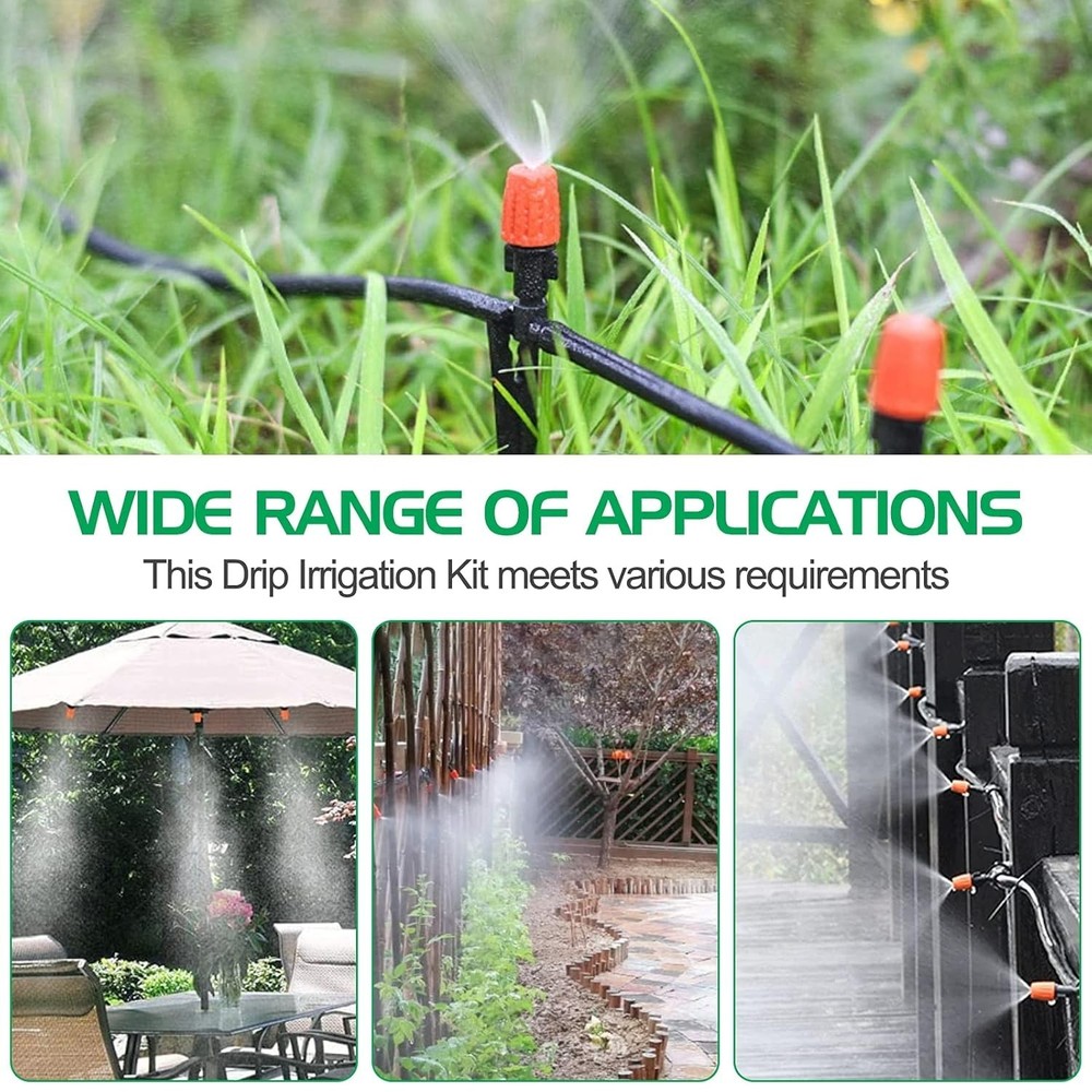DIY 50ft Micro Drip Irrigation System: Efficient Garden & Lawn Watering Solution