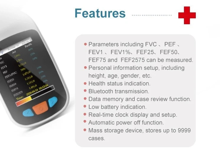 SR010 Handheld Digital Spirometer Pulmonary Function Spirometry,B&&T