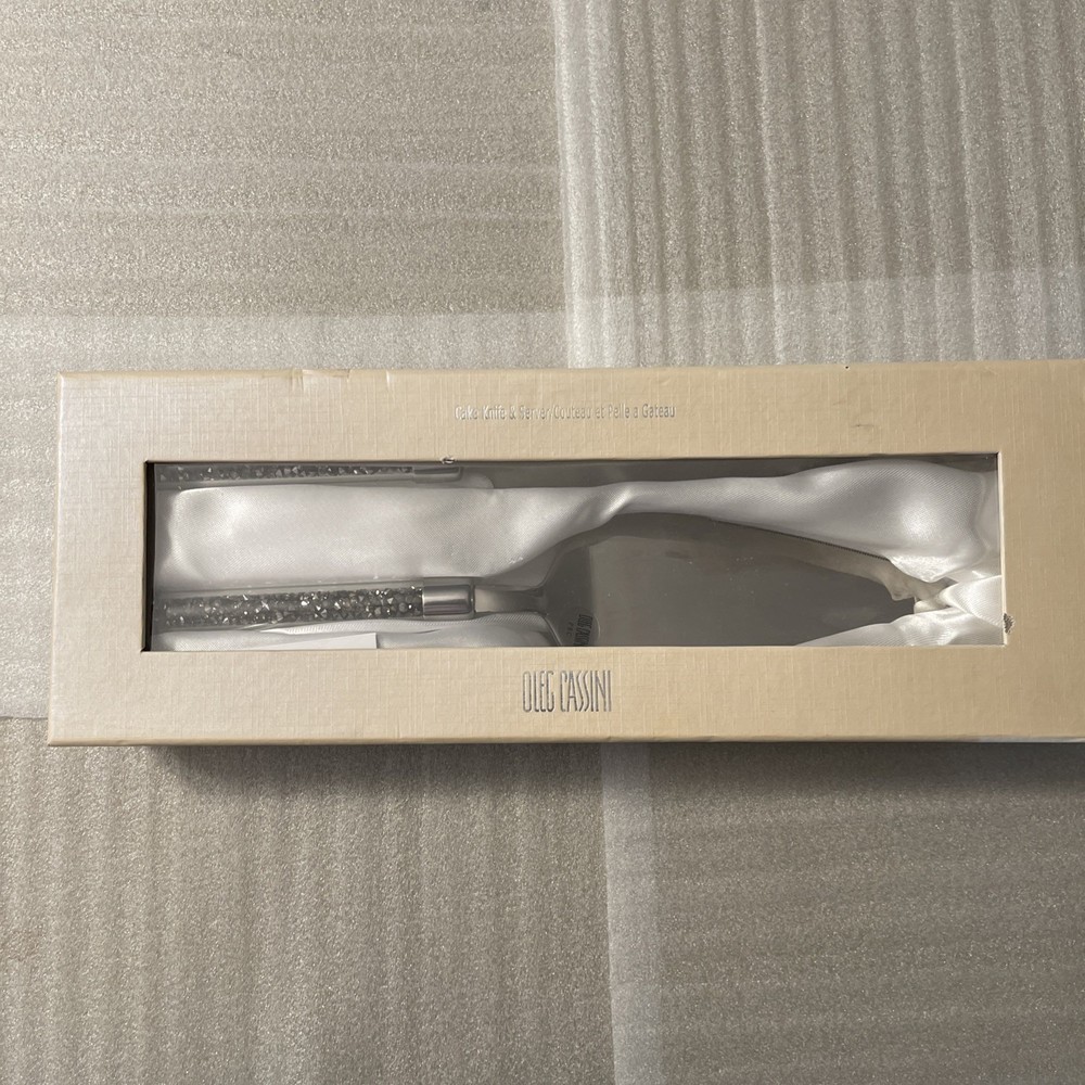 Crystal Oleg Cassini Cake Knife And Server Set