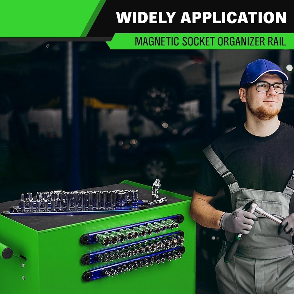 Aluminum 1/2-Inch Socket Organizer Rail - Smart Tool Storage Solution