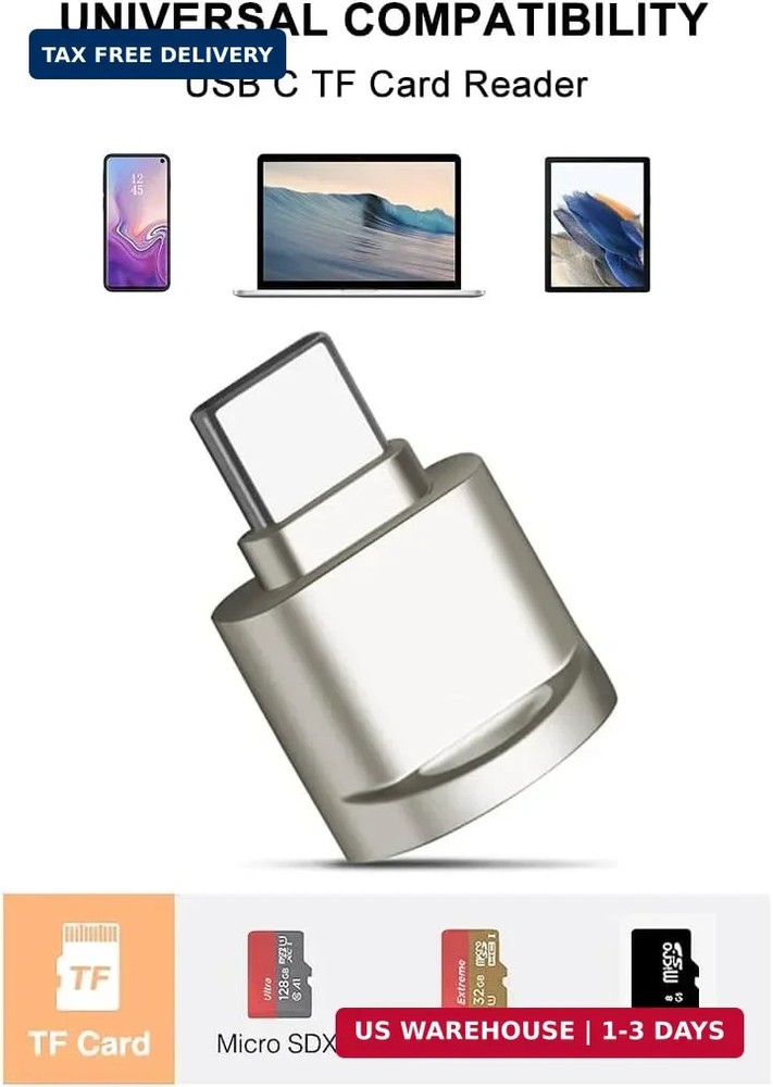 Micro SD Card Reader, USB C to SD Card Reader, Type C TF Memory Card Reader with