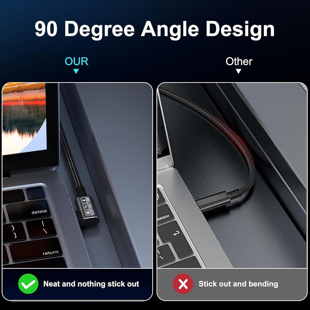 Compact 3.3FT USB C Thunderbolt Cable - 240W PD Charging & 40Gbps Transfer Speed