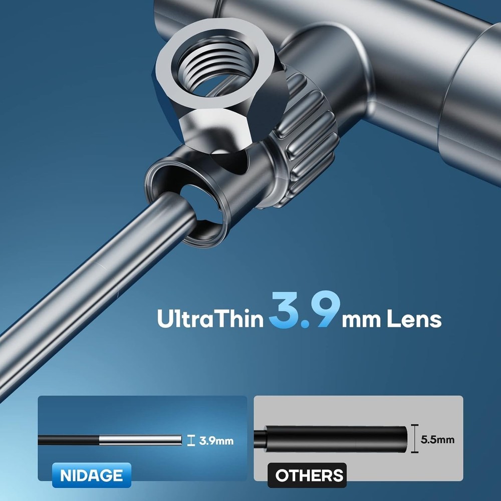 Versatile Inspection Camera for Tight Spaces, Compatible with Mobile Devices