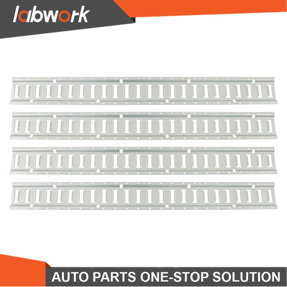 Labwork 4 Pack 4' E Track Tie Down Rail Kit Galvanized Steel For Garages Vans