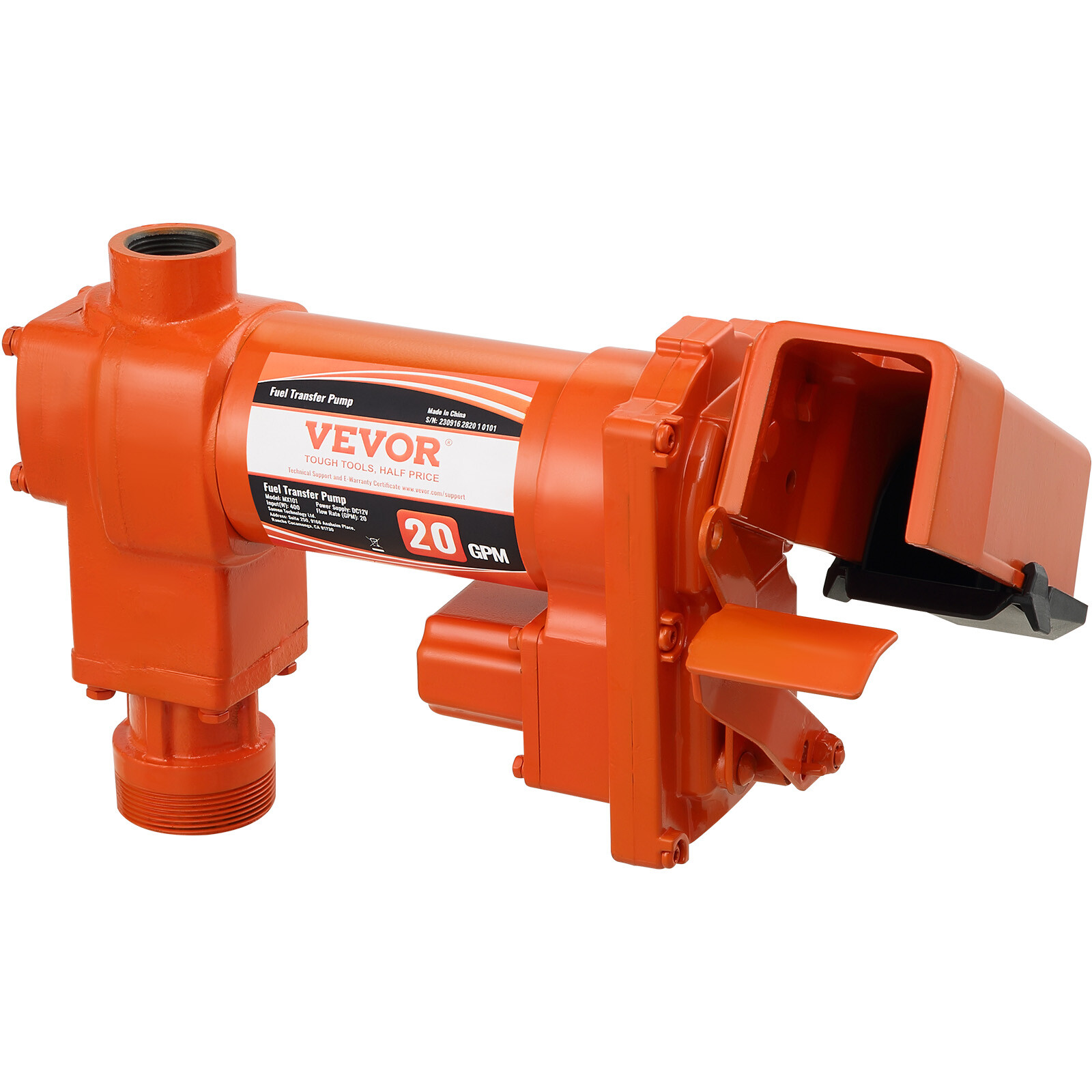 VEVOR Fuel Transfer Pump Gasoline Pump 20GPM 12V with Hose & Nozzle for Diesel