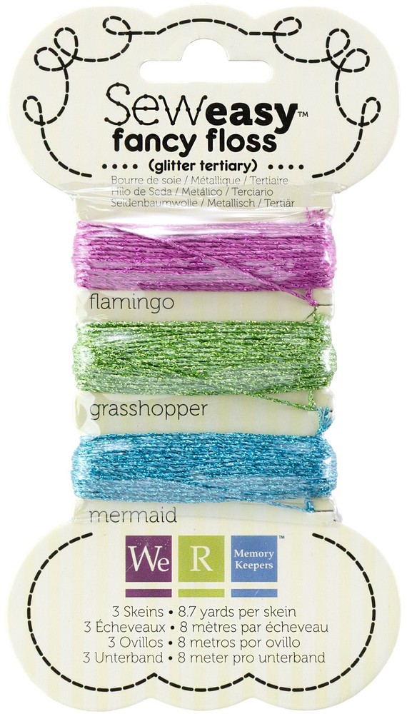 We R Sew Easy Glitter Floss 8.7yd 3/Pkg-Tertiary