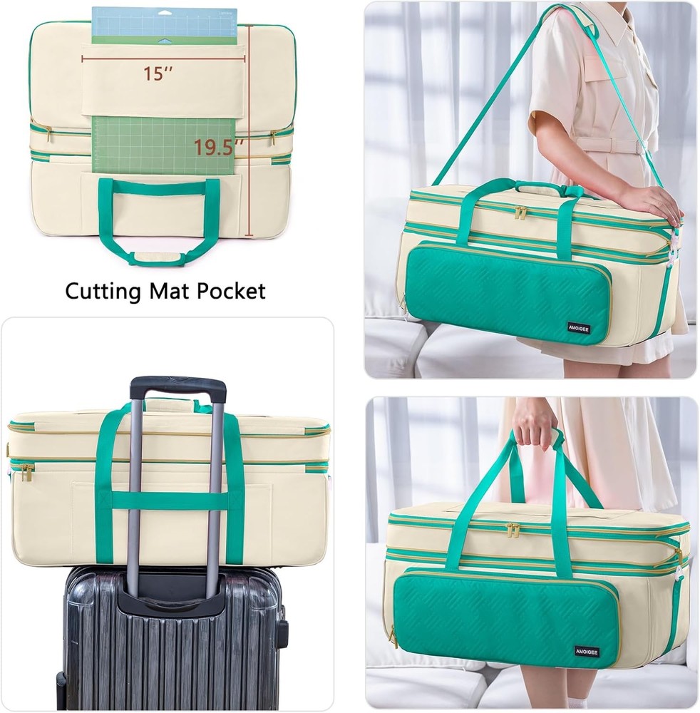 Double-Layer Carrying Case Compatible with Cricut Maker 4, Explore 4, Maker 3, E