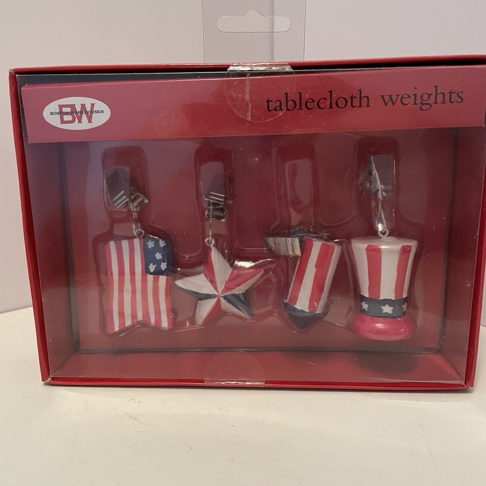 Boston Warehouse Patriotic Tablecloth Weights NIB