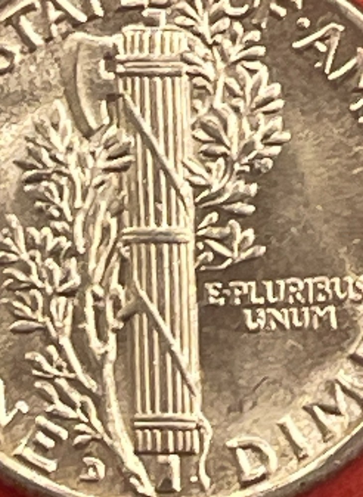 1943 D Mercury Silver Dime, Gem Uncirculated, FSB.