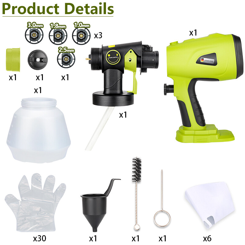 NEW Cordless High Pressure Spray Gun Airless Paint Sprayer For Ryobi 18V Battery