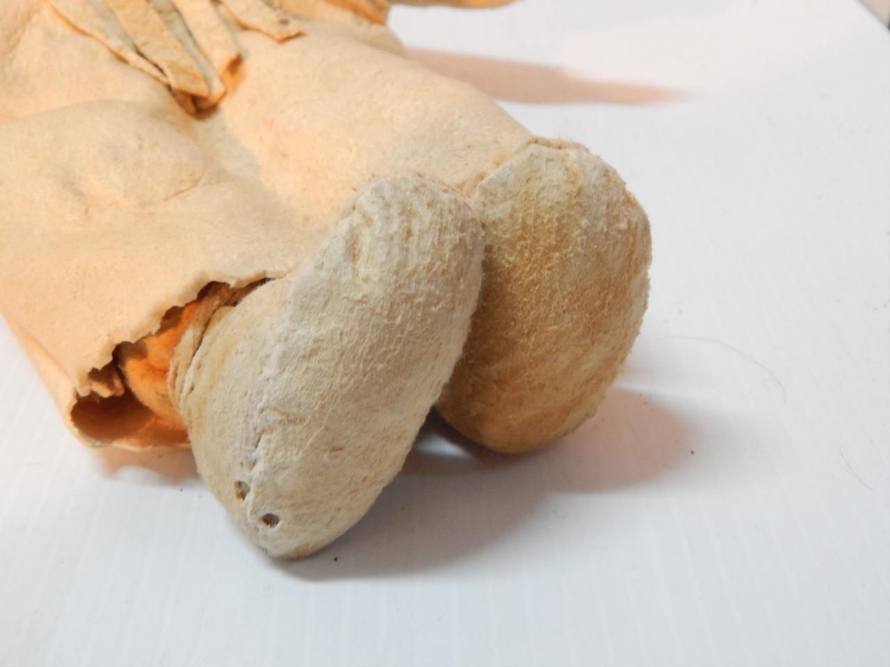 VINTAGE PLATEAU INDIAN 12" DOLL - BEADED ON BRAIN TANNED HIDE - CLEAN + NICE !