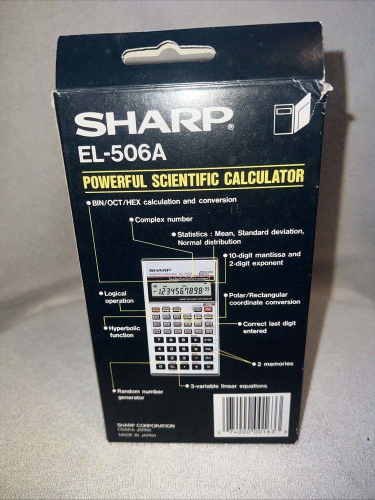 Sharp EL-506A Scientific Calculator w/original Box & Manuals WORKS