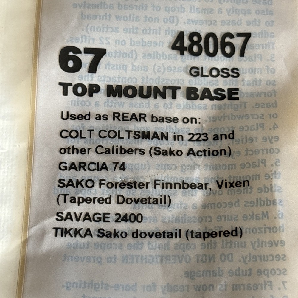 Weaver Top Mount Base #67