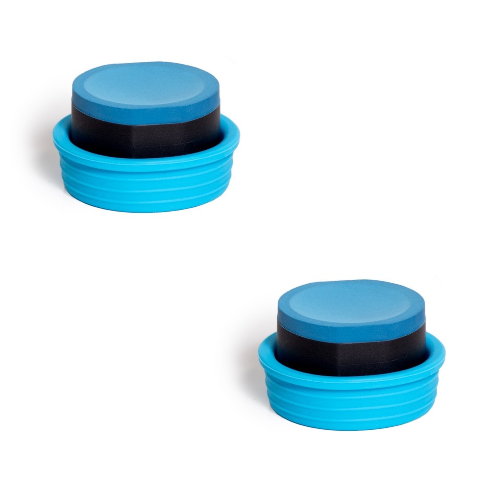 Molinari Billiard Pool Cue Chalk Blue 2-Pack with Protective Caps/Holders