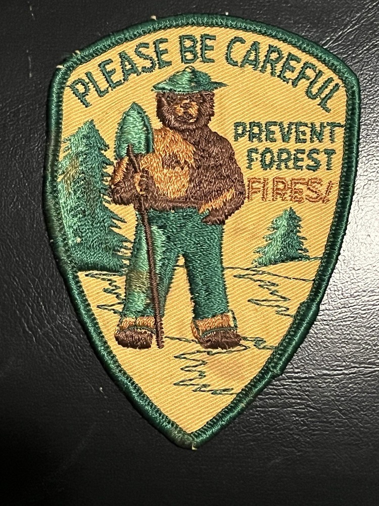 VINTAGE “PLEASE BE CAREFUL” PREVENT FOREST FIRES SMOKEY BEAR PATCH
