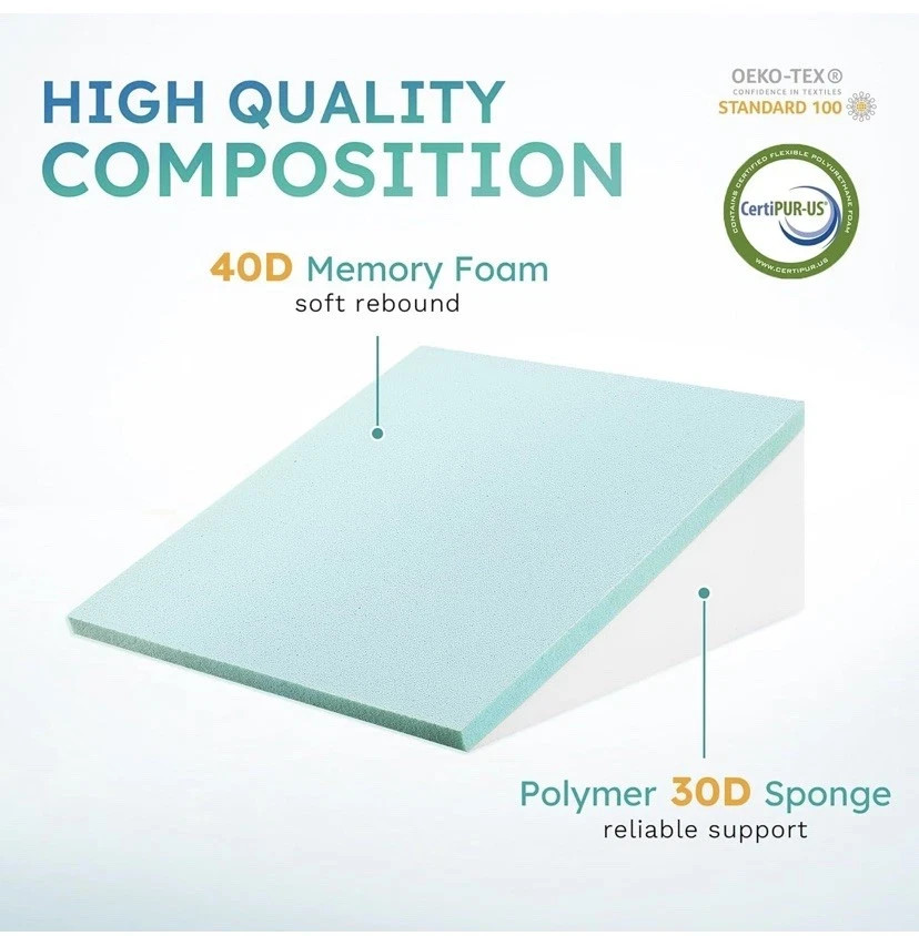 Wedge Pillow, Multipurpose, Memory Foam, Washable