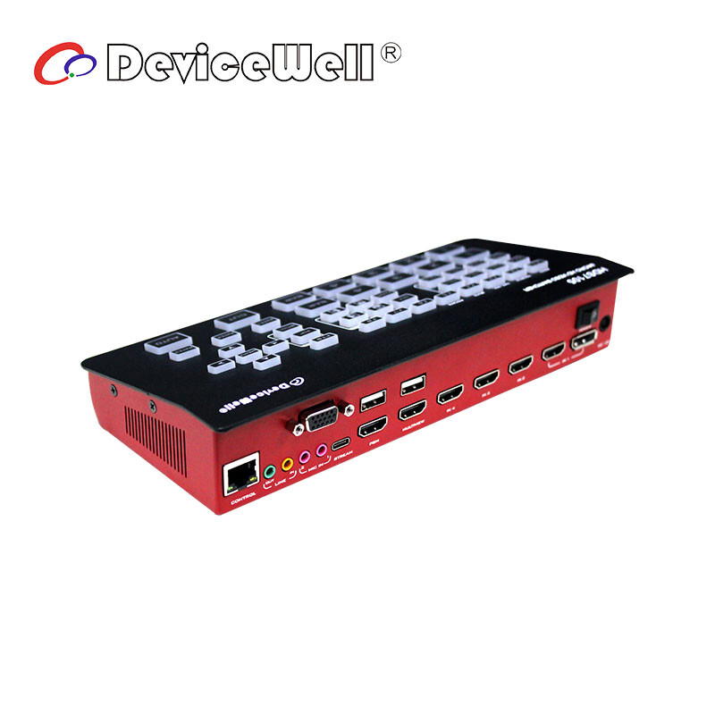 DeviceWell HDS7105 V2022 Version Live Streaming Video Switcher 4*HDMI+1*DP input
