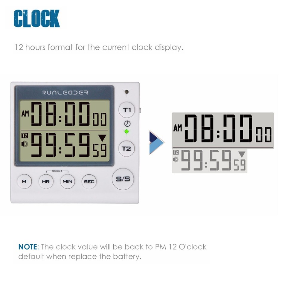 Digital Kitchen Cooking Timer Clock Count-up/Count Down Back Bracket Aloud Alarm