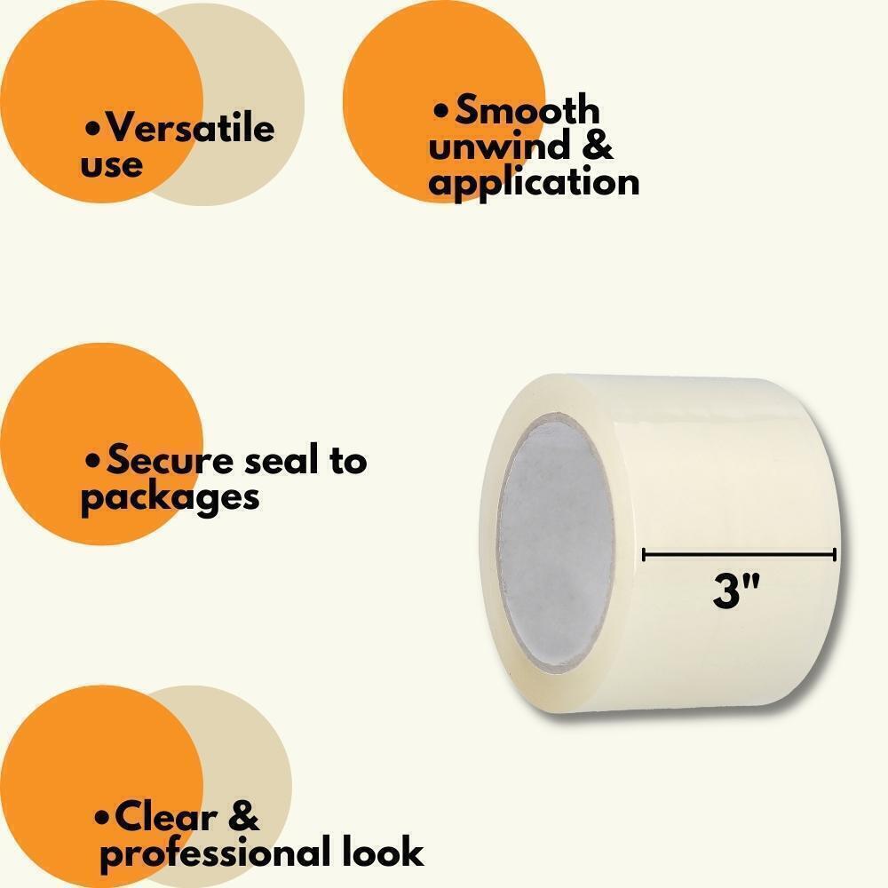 Carton Sealing Clear Packing/Shipping/Box Tape 3" 110 yd Choose your Rolls & Mil