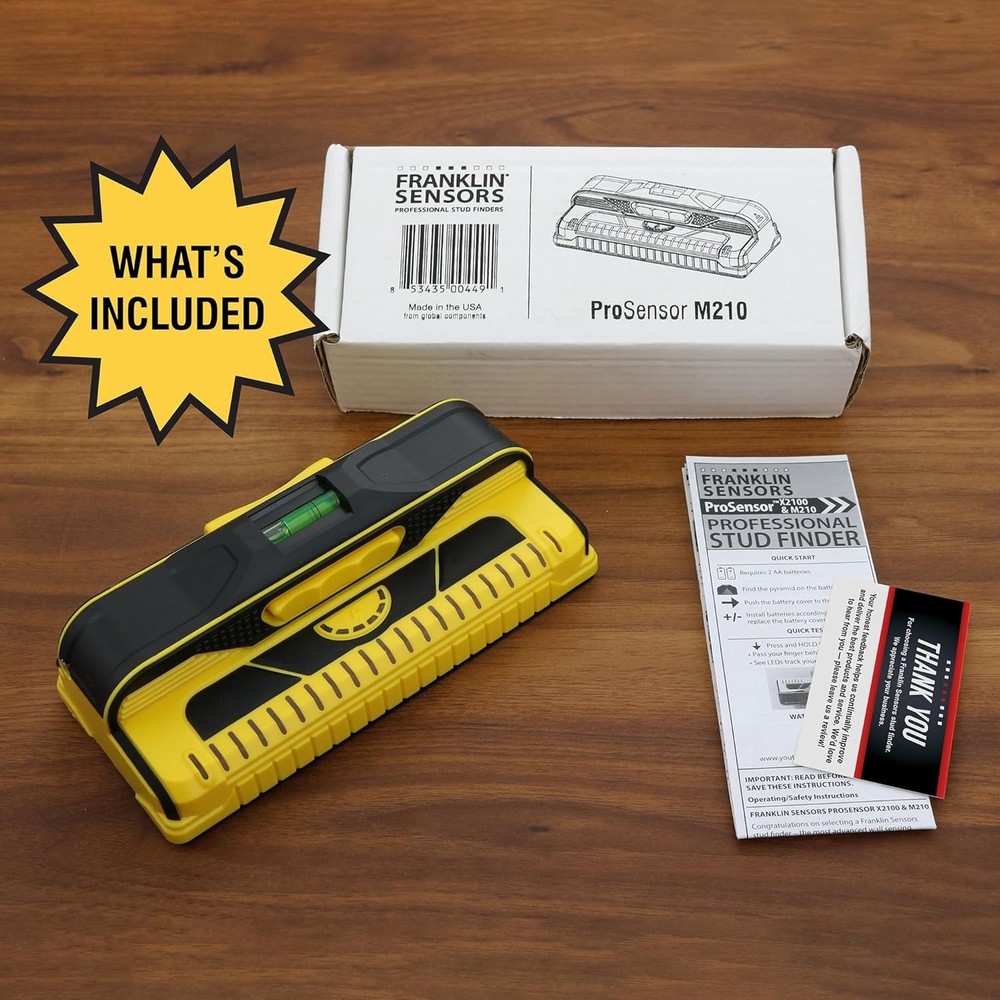 ProSensor M210 Durable Stud Detector with Live Wire Meter - 1.7" Sensing Depth