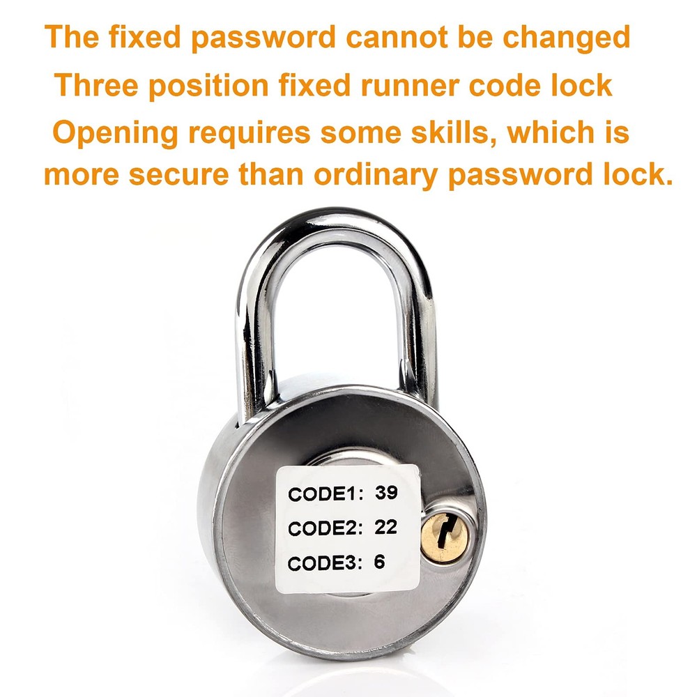 Combination Padlocks with Key - Dial Locks for School,Gym, Toolbox,Employee a...
