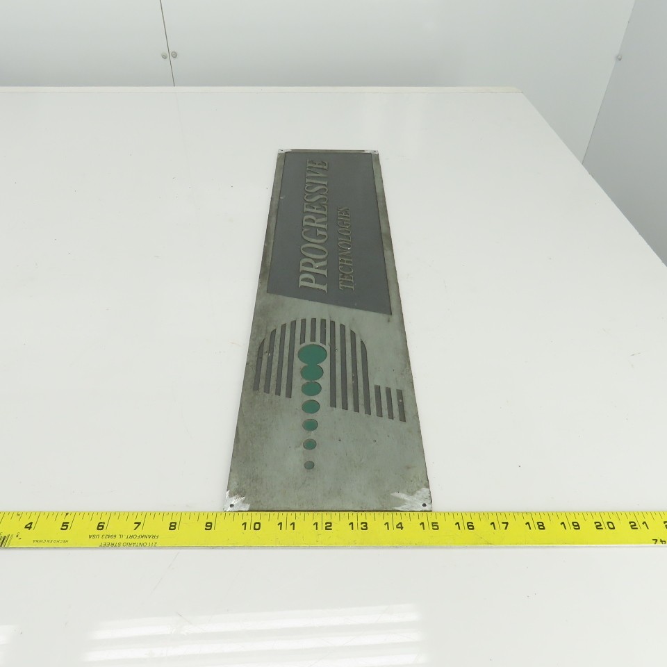 Progressive Technologies 24" x 6" Cast Iron Machine Name Plate Legend Logo