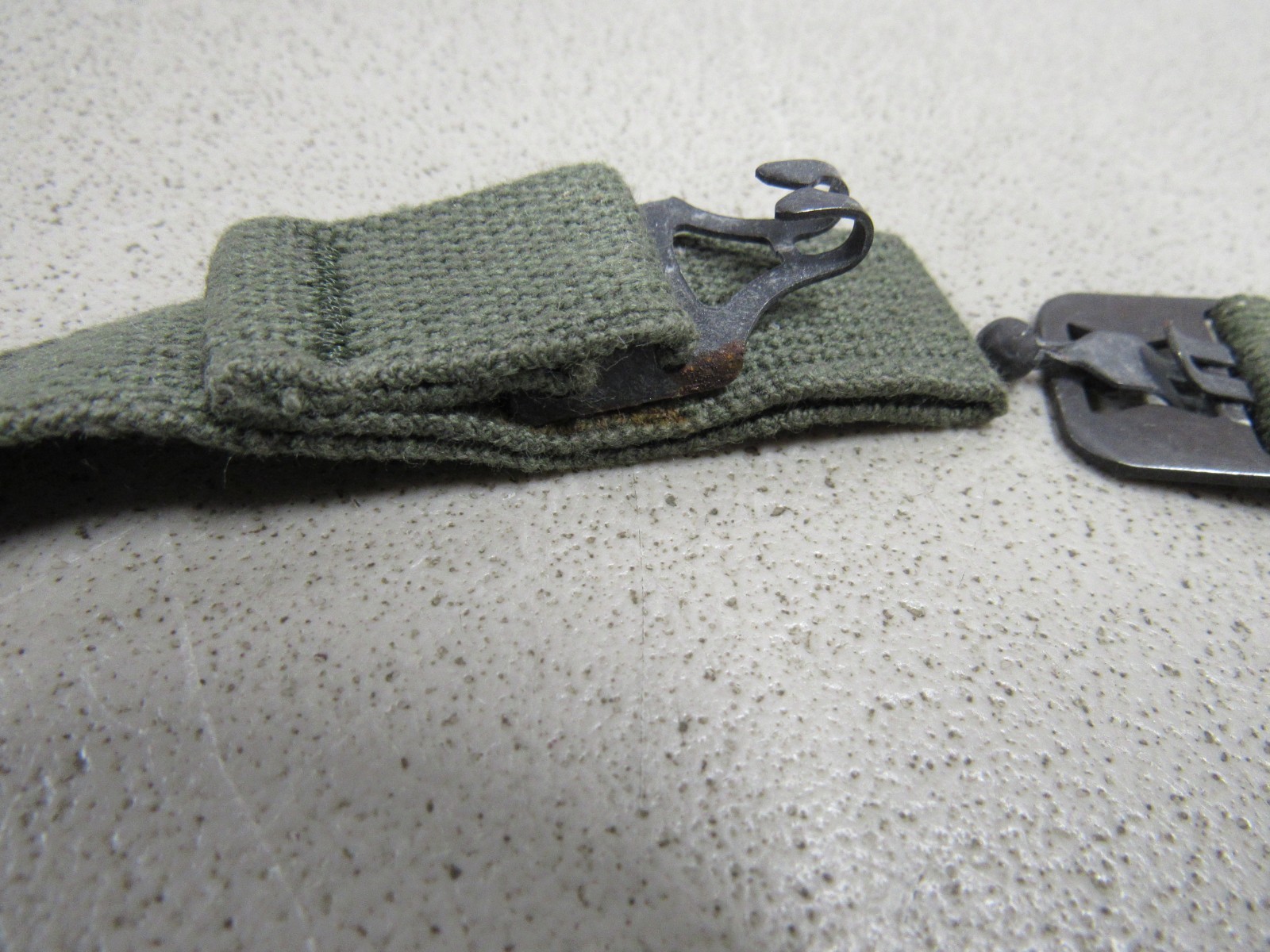 US Vietnam Era M1 Helmet Chinstrap Cotton Webbing OD Green Type 1 UnMarked RUST