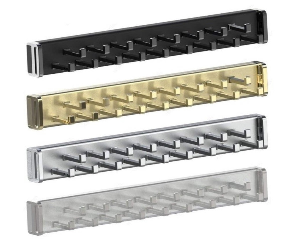 Richelieu Designer 15-Hook Reversible Pullout Closet Tie Rack