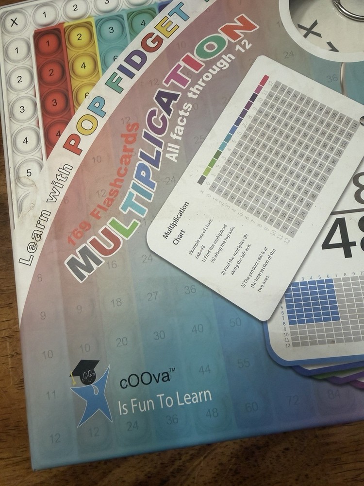 Multiplication Chart Pop It - Multiplication Game Board, 12X12 Times Table Math