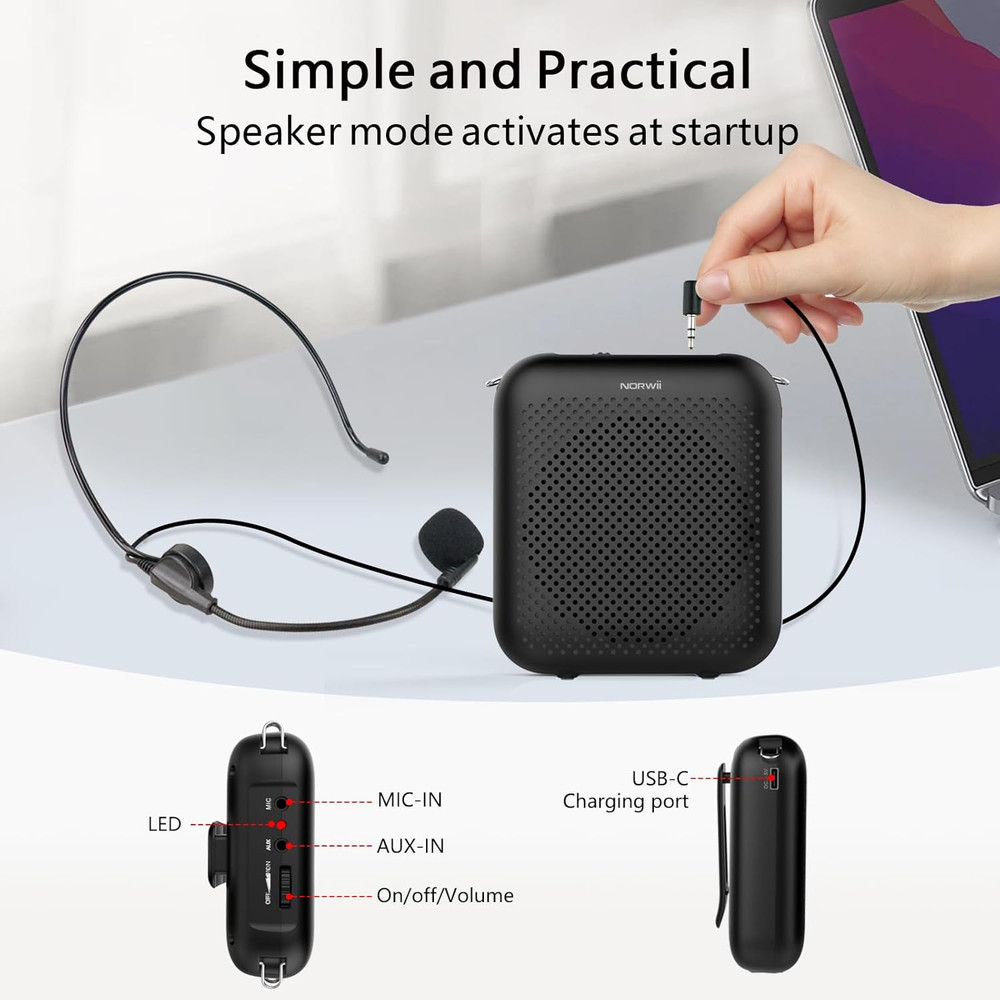 Bluetooth Voice Amplifier, Power Amplifiers, Portable Mini Wired Microphone Head