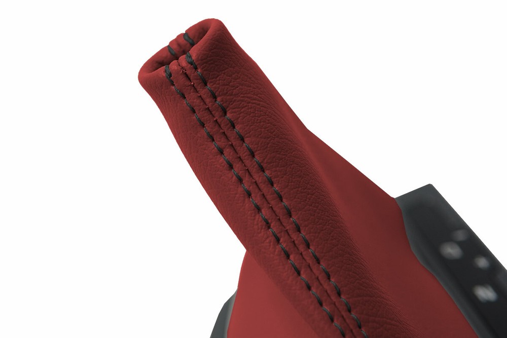 Automatic Shift Boot Cover Leather for Kia Optima 2011-2015 Red Black Stitch