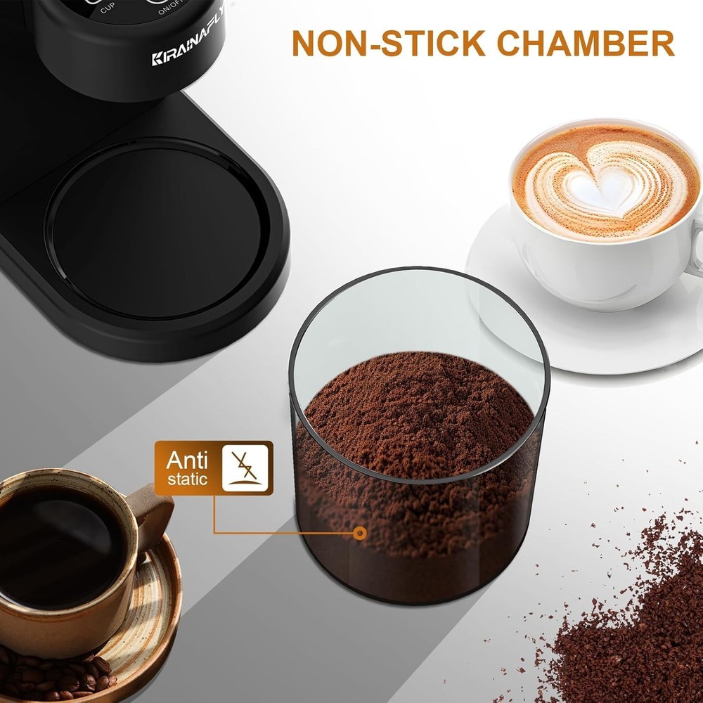 Electric Coffee Grinder with Smart Touch Control & 25 Precise Grind Settings