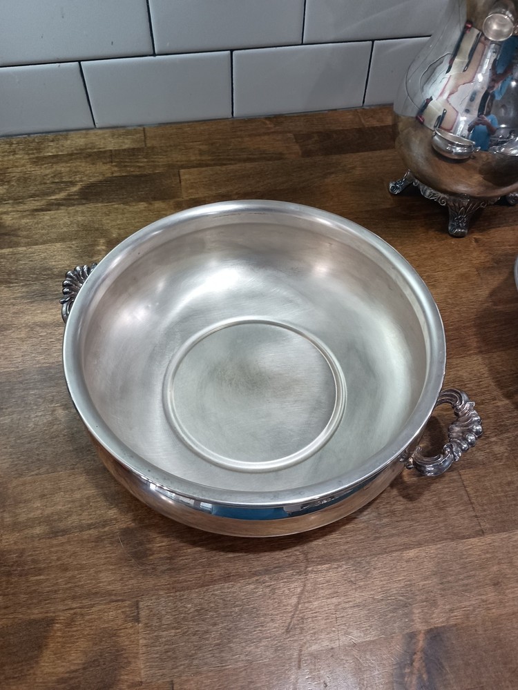 FB Rogers Silver Plate Covered Casserole Serving Dish Bowl with Insert + Pitcher