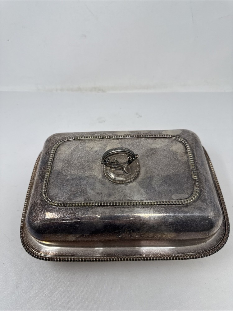 Vintage Silverplate Covered Serving Dish - 11" x 8"