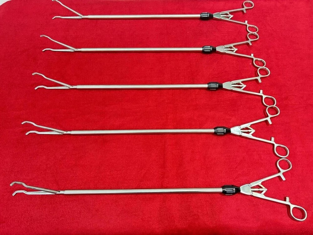Laparoscopic Satinsky Clamp 10mmx400mm SS Endoscopy Surgical Instruments-5pc