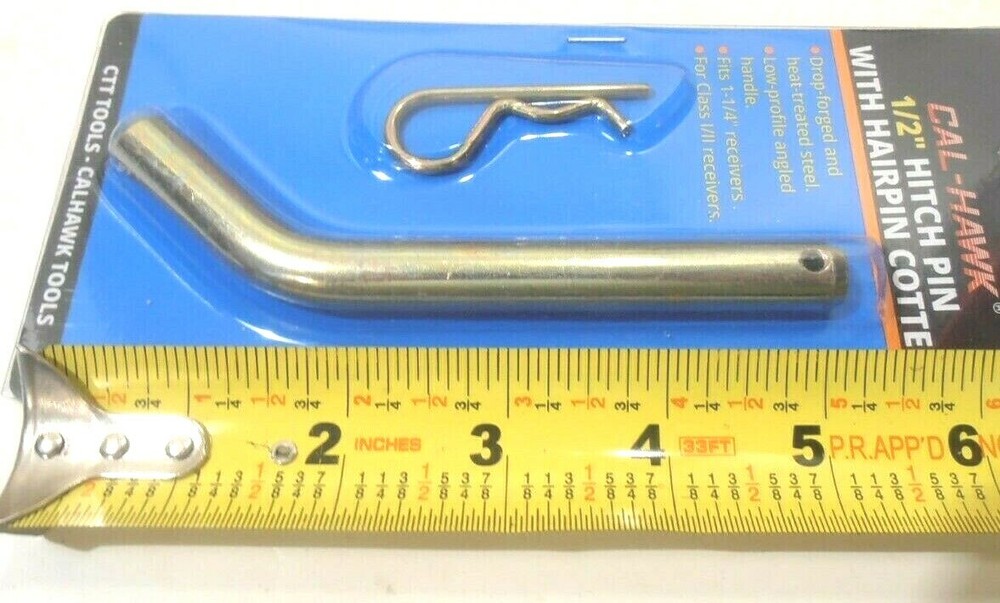 1/2" inch HITCH PIN with cotter pin
