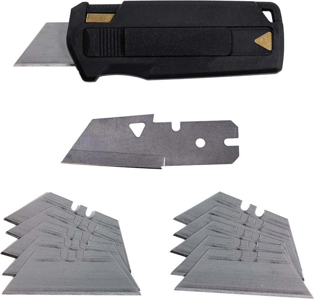 Microforge Box Cutter, Utility Knife with 10 Standard Replaceable Blade Pack