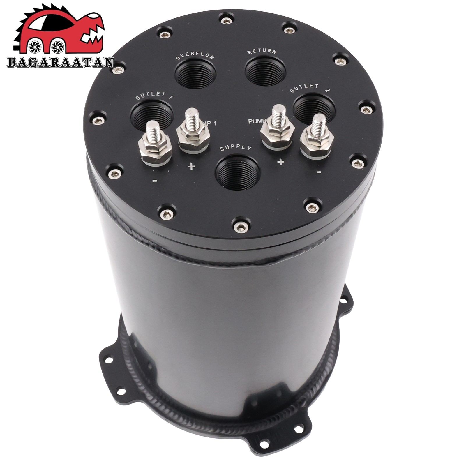ALUMINUM 2.8L Fuel Surge Tank For Single OR 2.6L Dual 39-40mm Pumps 8AN Ports US