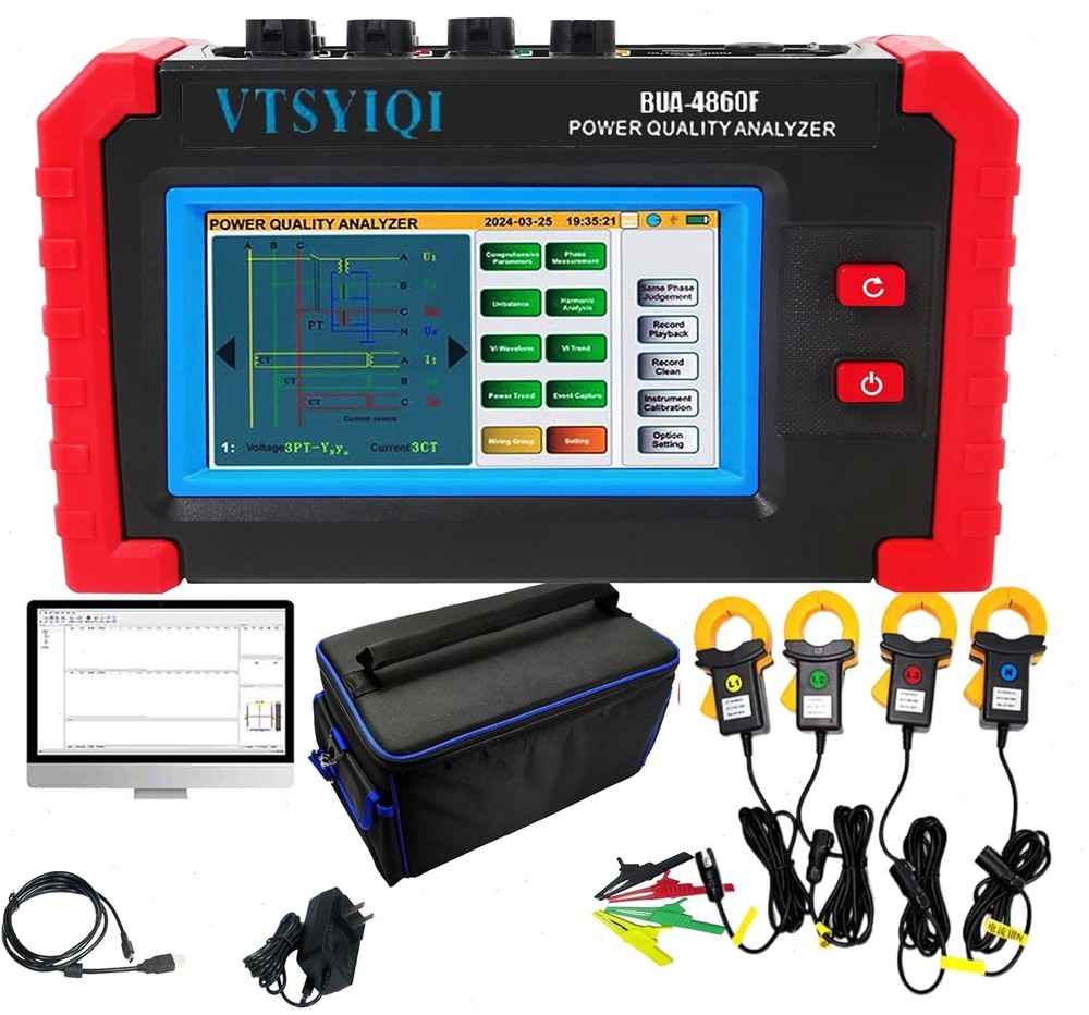 Power Quality Analyzer Recorder with Current Clamp Range 0.10~100A CT Size Φ40mm
